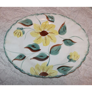 Blue Ridge Sunfire Colonial Oval Serving Platter USA Vintage 1940's HP Pottery